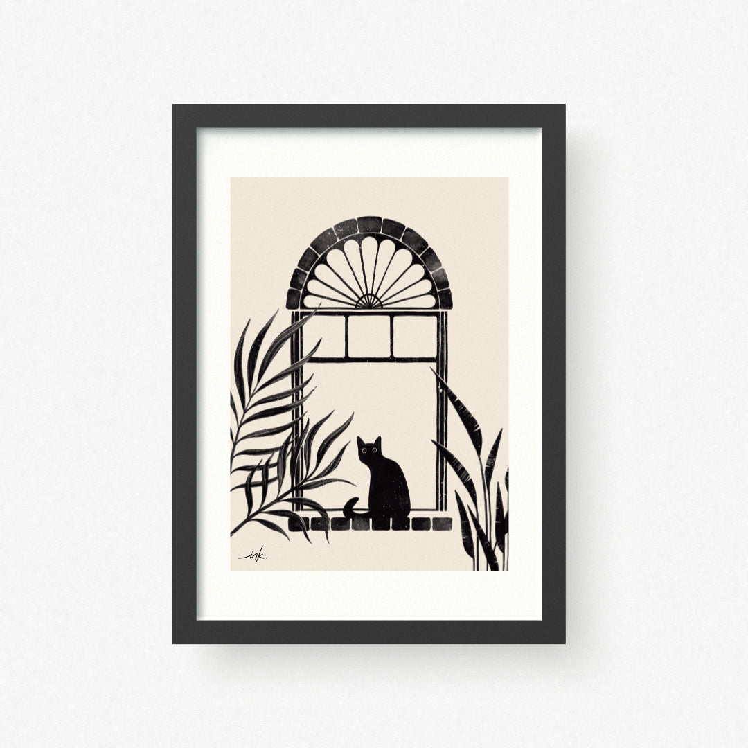 Art Print // Cat in the Window