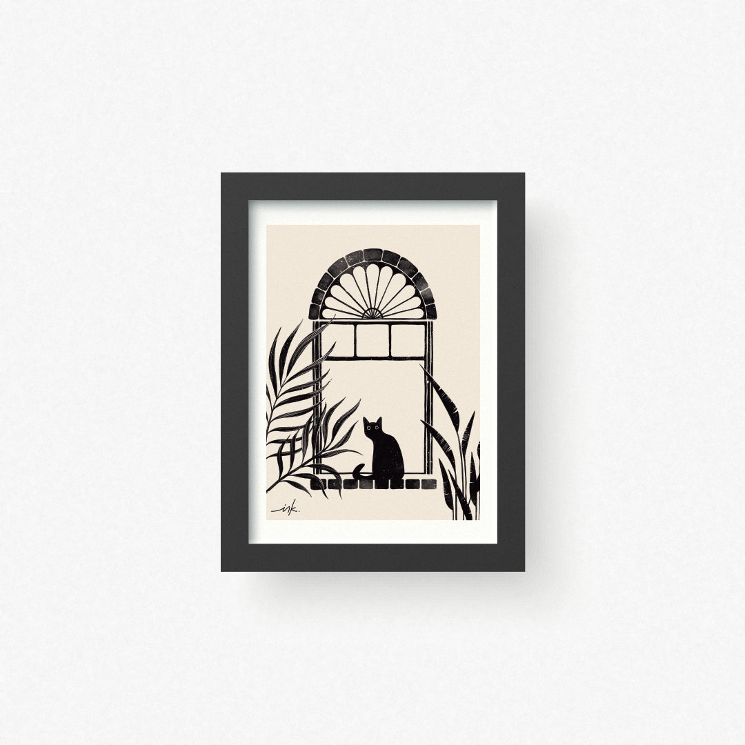 Art Print // Cat in the Window
