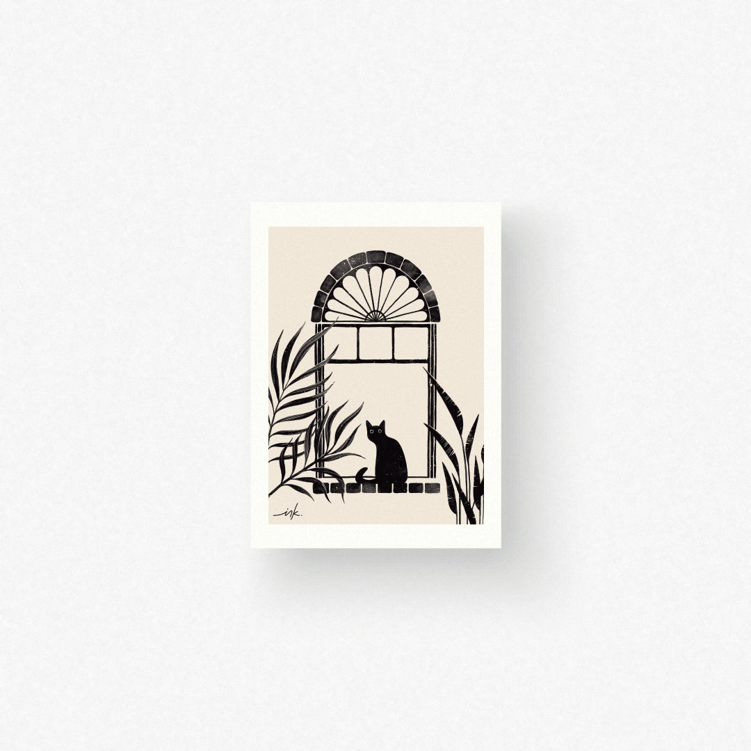 Art Print // Cat in the Window