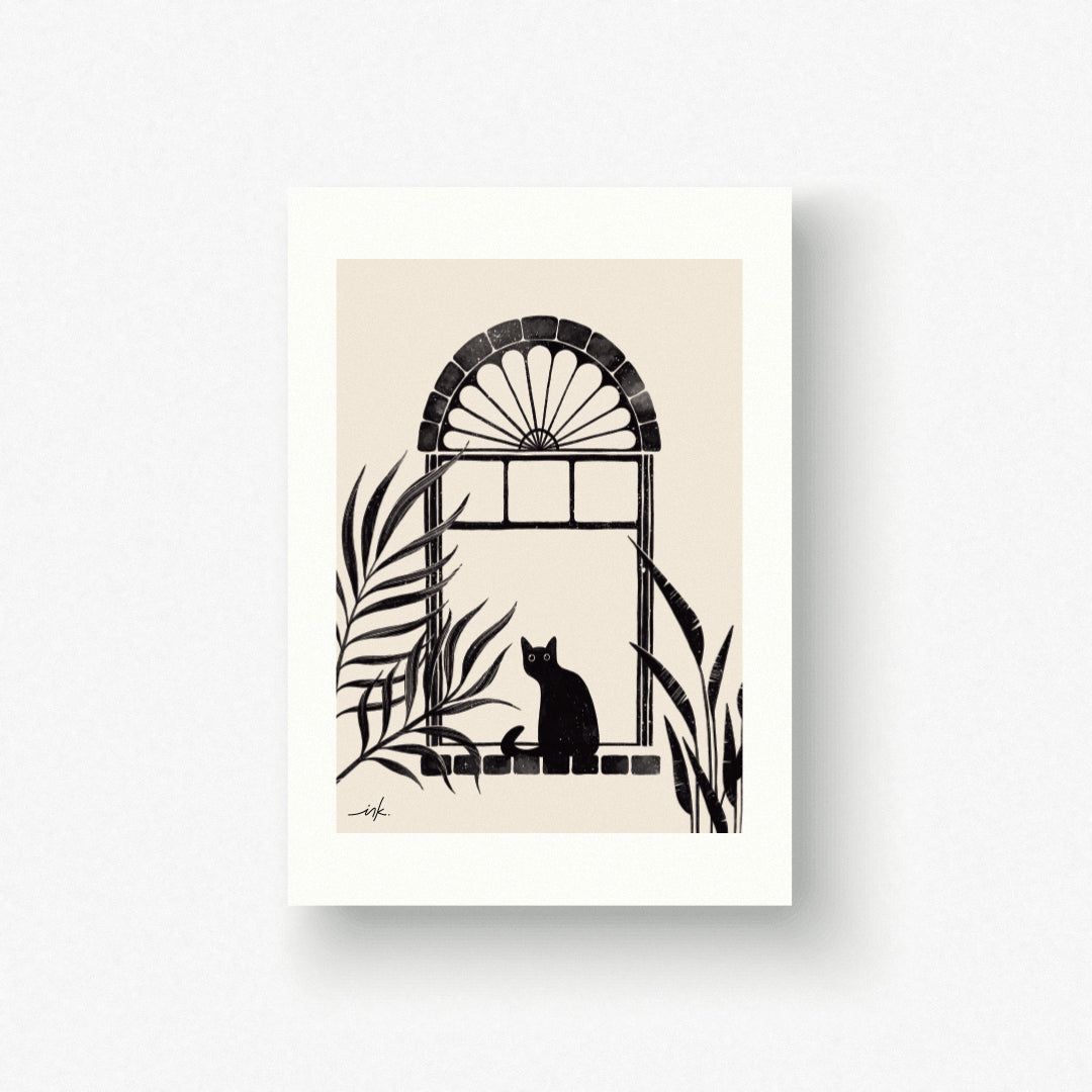 Art Print // Cat in the Window