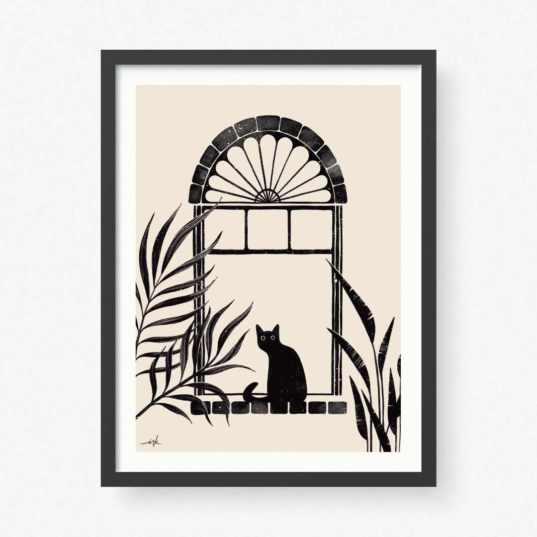Art Print // Cat in the Window
