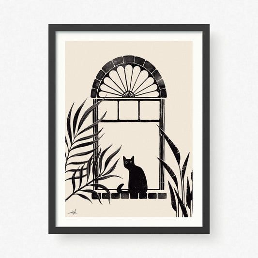 Art Print // Cat in the Window
