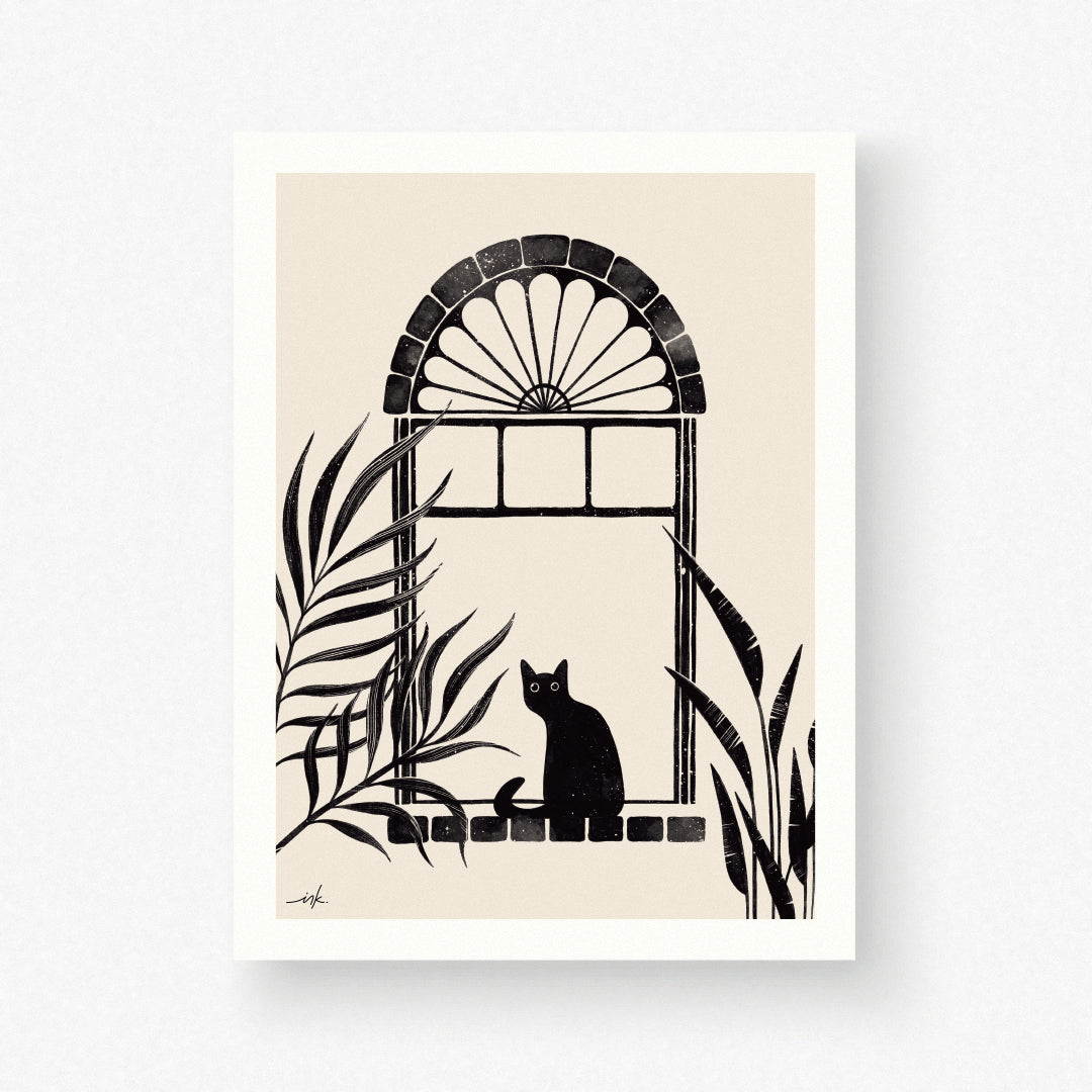 Art Print // Cat in the Window
