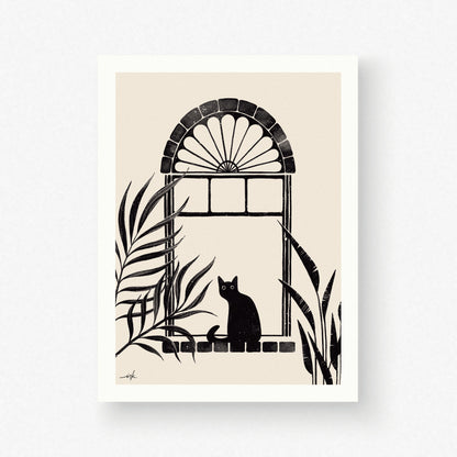 Art Print // Cat in the Window